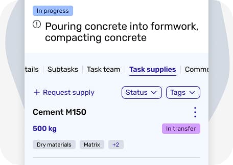 Keeping records of supplies