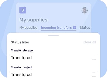 Creation of warehouses and transfers of supply