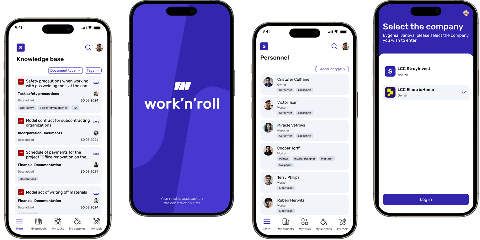 Work easier and faster with the work'n'roll mobile app!